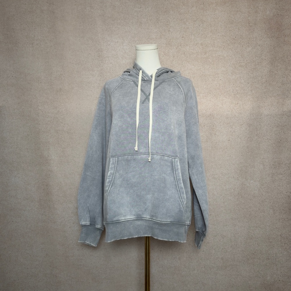 Zenana Mineral Stone Washed Super Soft Oversized Hoodie with Kangaroo Pocket - Picture 3 of 7